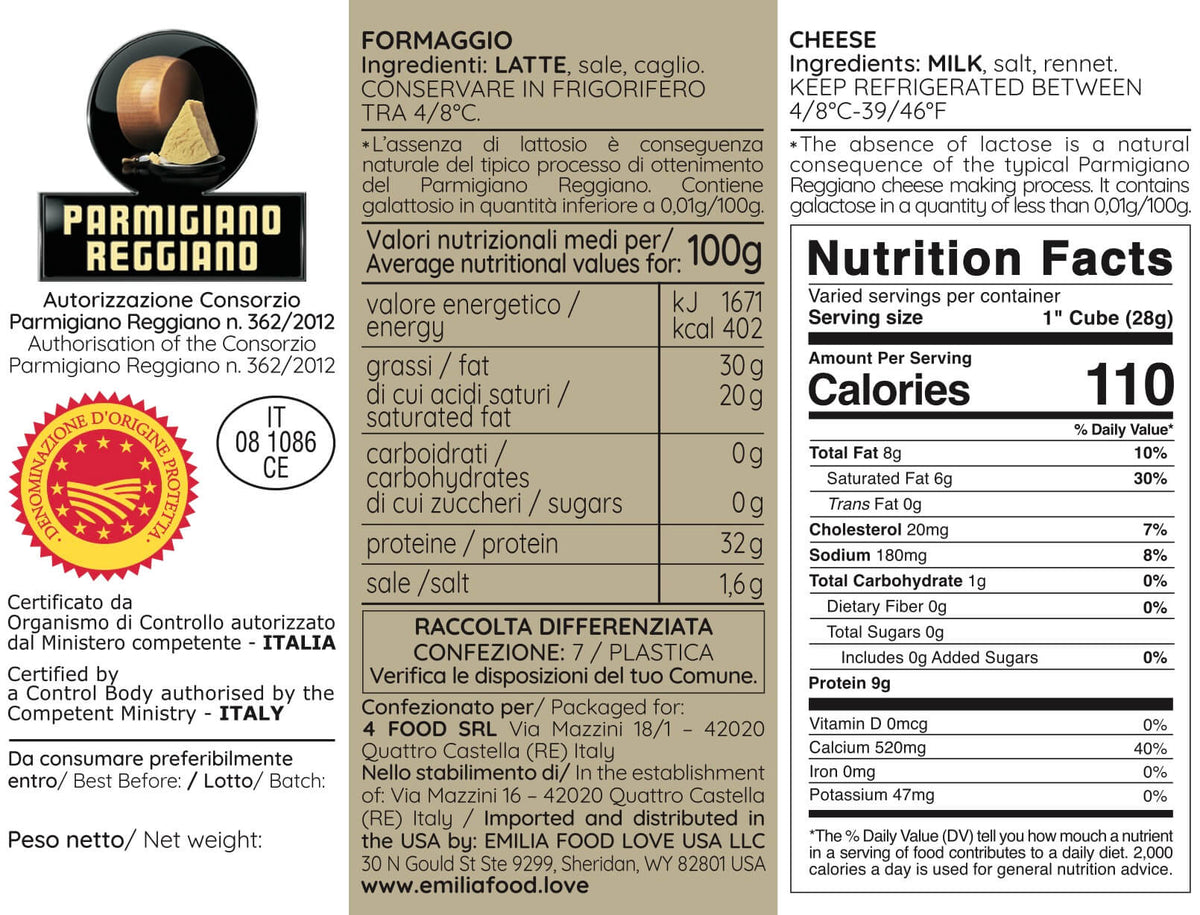 Parmigiano Reggiano PDO 24 months